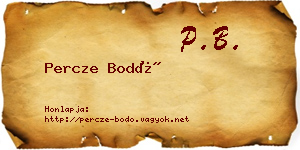 Percze Bodó névjegykártya